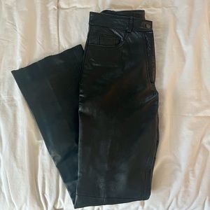 Real Italian Leather Straight Leg Pants